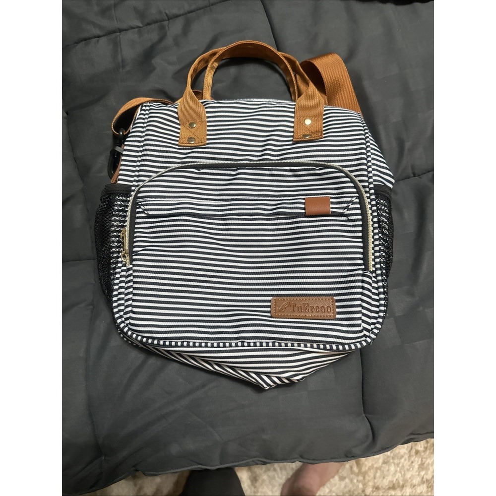 TuErcao Large Lunch Bag (Striped-Insulated)